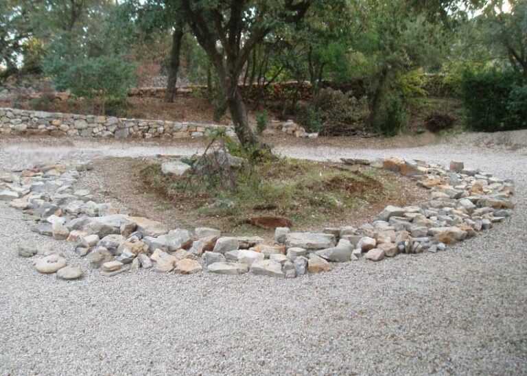 Pierres autour des arbres