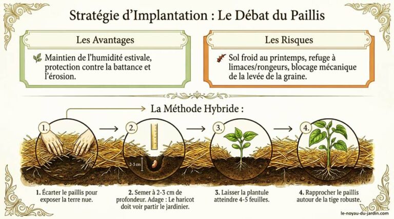 Paillage des semis de haricots ou pas ?