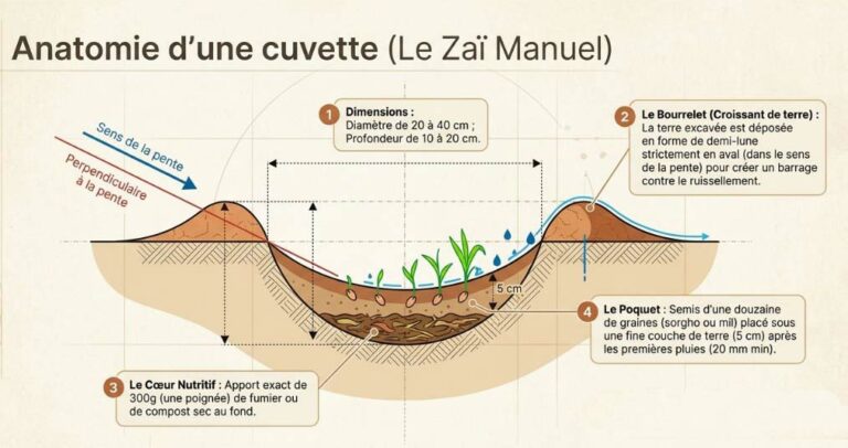 Le Za&iuml; : culture en cuvette